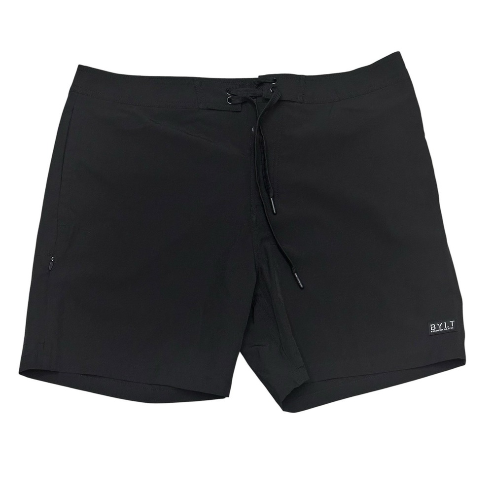 BYLT Basics Coastal Board Shorts Men's Size 33 Black Unlined 5.5" Inseam Hybrid